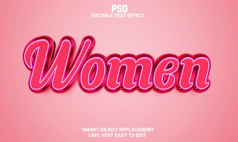 PSD Efecto texto mujer