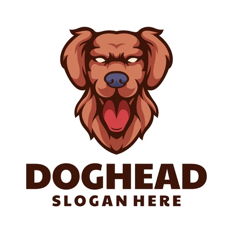 EPS,JPG Logotipo do mascote com ilustração de cachorro