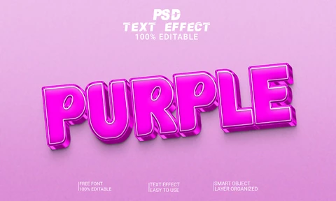 PSD Purple Funky 3D Font Style Effect