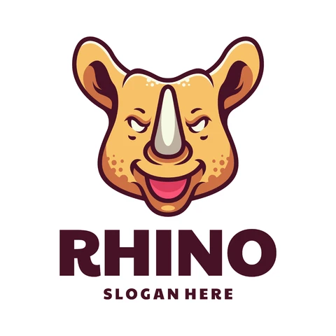 EPS,JPG Cartoon Style Rhino Logo Design