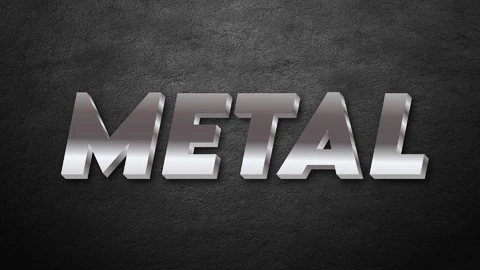 EPS,AI Efeito de texto 3d metálico