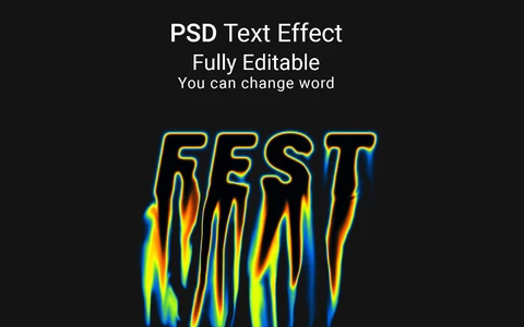 PSD Efeito de estilo de fonte Fest