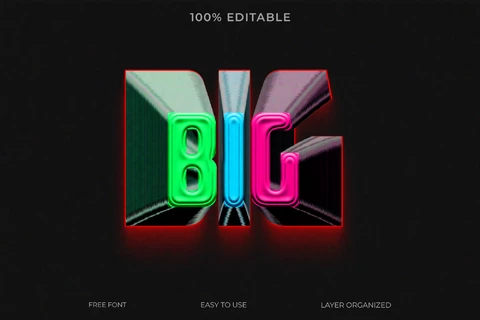 PSD Big Font Style Text Effect