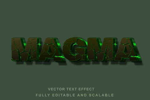 EPS Green Magma Hacker 3D Font Style Effect