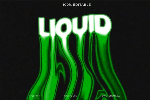 PSD Liquid Font Style Text Effect
