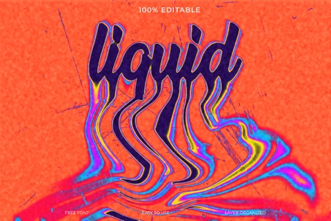 PSD Liquid Leaking Red Psychedelic Font Style Text Effect