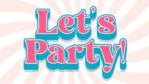 EPS,AI Effet de texte "Let's party