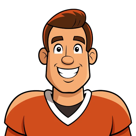 AI,JPG Cartoon Style Cheerful Football Player