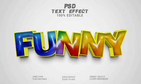 PSD Funny Uneven 3D Font Style Effect