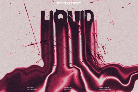 PSD Liquid Text Style Effect