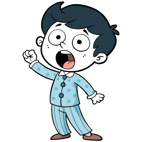AI,JPG Cartoon Character in Pajamas Illustration