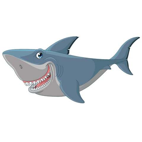 EPS,JPG Cartoon Style Shark Illustration