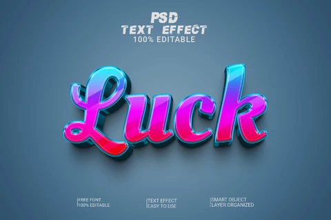 PSD Luck Pink Gradient Font Style Effect