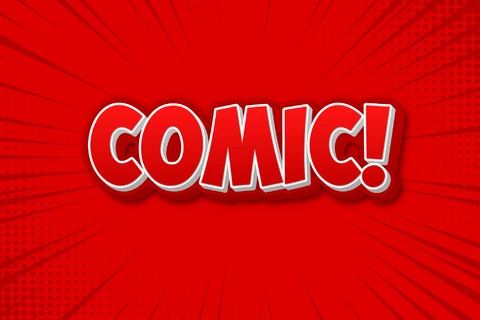 AI,EPS Comic Red Text Style Effect