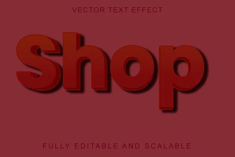 EPS Shop Red 3D Font Style Effect