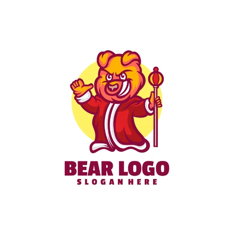 EPS,JPG Mascot Logo Featuring a Bear Character