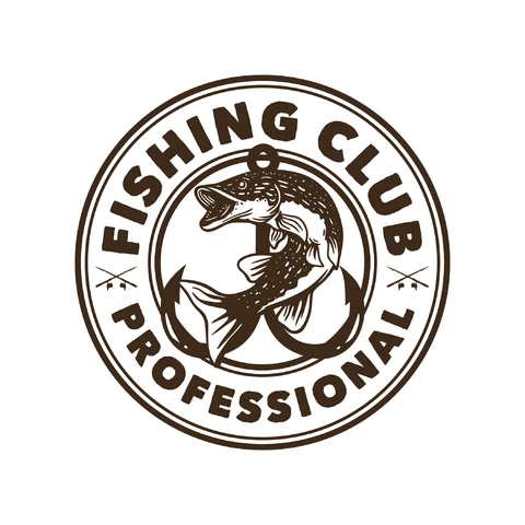 EPS,JPG Vintage Style Fishing Club Logo Design