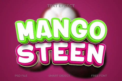 PSD 3D Playful Text Effect for Mango Product