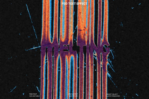 PSD Melting Text Style Effect