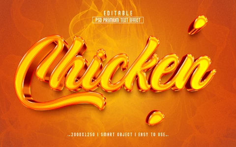 PSD Spicy Chicken Text Effect