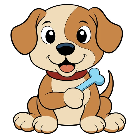 AI,JPG Cute Cartoon Dog Character Illustration