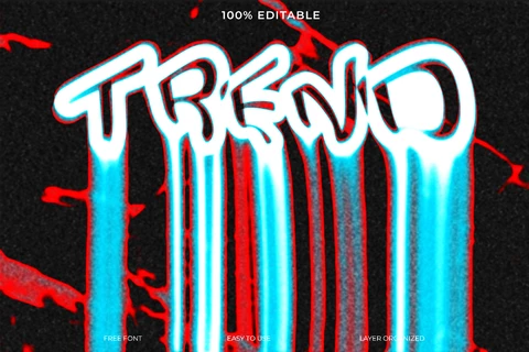 PSD Trend Vivid Dripping Font Style Text Effect