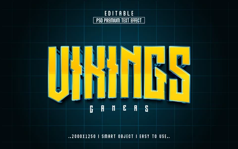 PSD Joueurs vikings effet de texte 3d