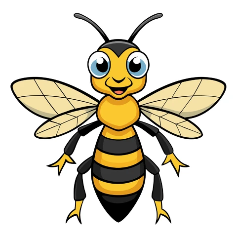 AI,JPG Cartoon Style Bee Character Illustration