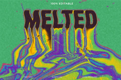 PSD Melted Thermal Vision Leaking Font Style Text Effect