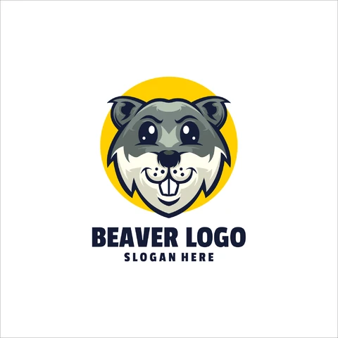 EPS,JPG Cartoon Style Beaver Logo Design