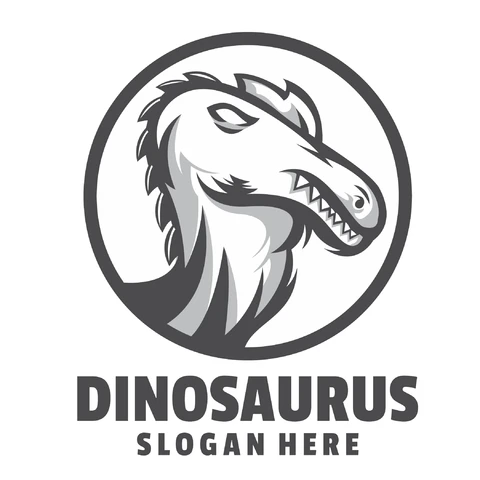 EPS,JPG Modern Monochrome Dinosaur Logo