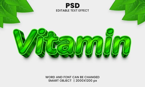 PSD Vitamin 3D Text Effect