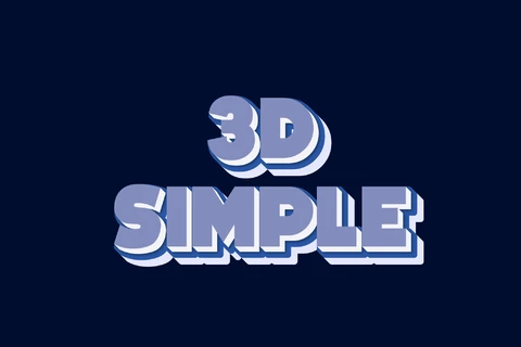 AI,EPS Texto 3d azul simples