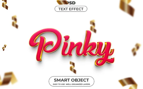 PSD Effetto testo 3d Pinky Party