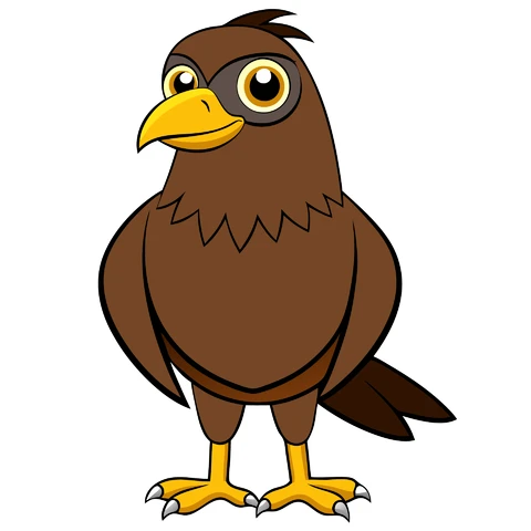 AI,JPG Cartoon Style Bird Character Illustration