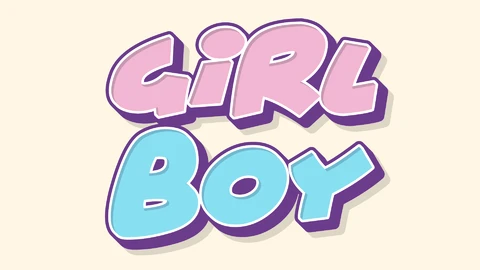 AI,EPS Efeito de texto de menina e menino