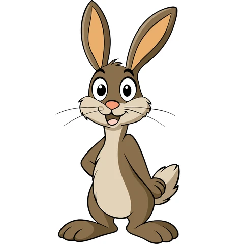 AI,JPG Cartoon Style Happy Rabbit Character
