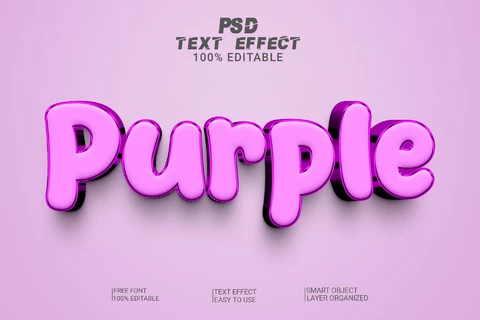 PSD Efeito de texto com estilo de fonte roxa