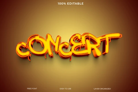 PSD Effet de style du texte de concert