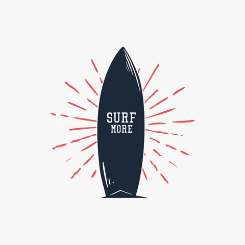 EPS,JPG Ilustración vintage de una tabla de surf