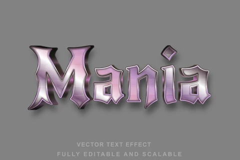 EPS Efeito de estilo de fonte 3d Fantasy mania lilac