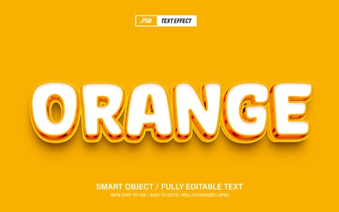 PSD Orange Text Style Effect