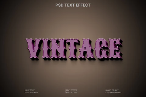 PSD Vintage Text Style Effect