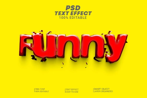PSD Divertido destruir en relieve los niños grunge efecto de texto 3d