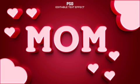 PSD Efecto de texto Mamá