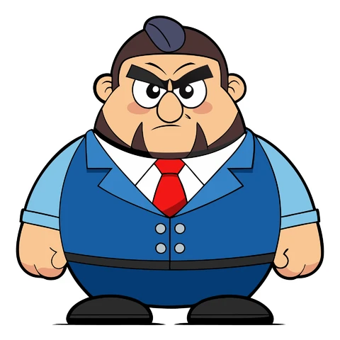 AI,JPG Cartoon Character in Business Suit Style