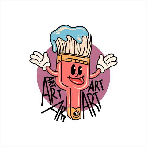 EPS,AI,JPG Happy Brush Character