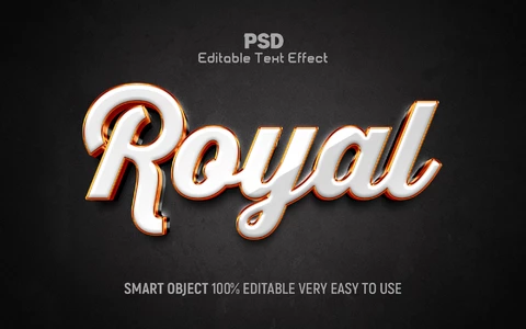 PSD Efecto de texto 3d de metal brillante, limpio y brillante real