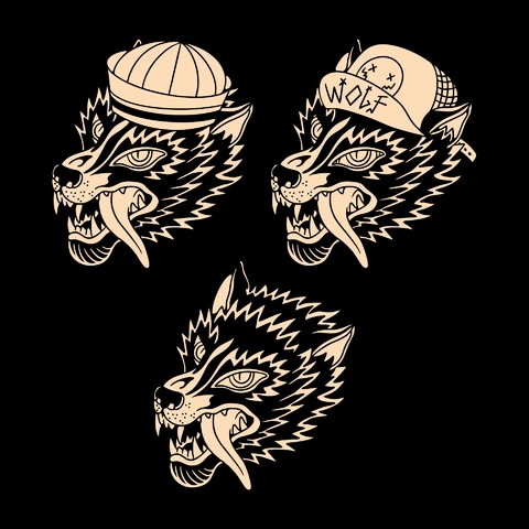EPS,AI,JPG Wolf Set