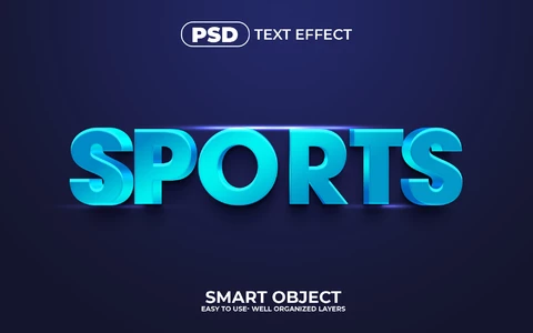 PSD Sports Channel 3D Text Effect